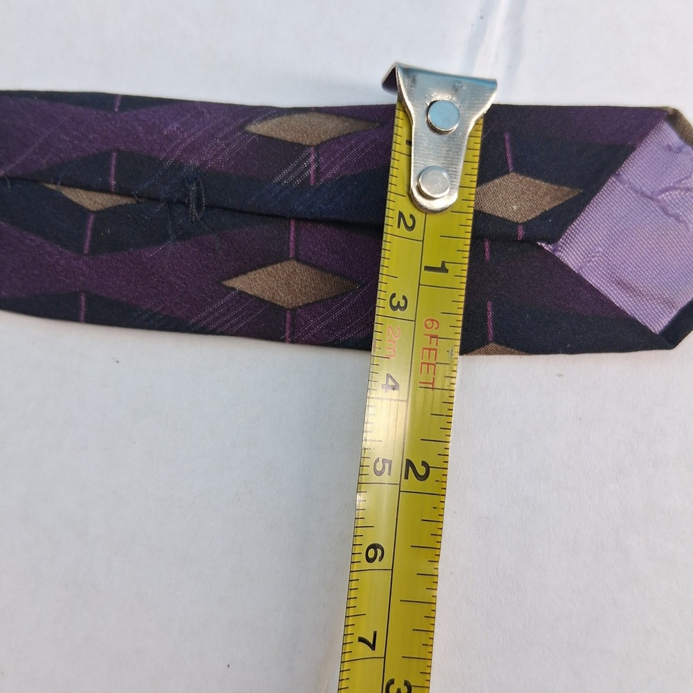 Jimmy Z 54"Tie Mens Purple Brett Favre Collection One Silk Geometric Diamond - Picture 7 of 7